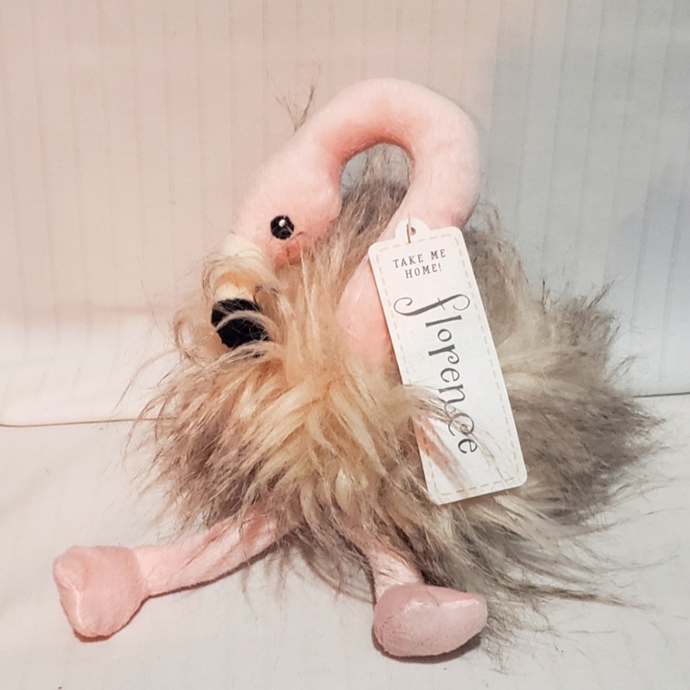 Pier 1 Imports plush pink 8" flamingo with tags